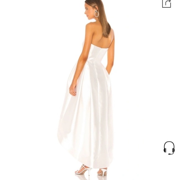 Parker Black Roxanne Strapless High-low Bustier Satin Dress In Ivory Sz 0 - Picture 5 of 11